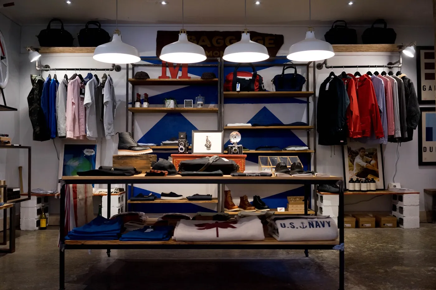 A styled retail interior shot for a commercial brand campaign.